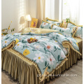 Cashmere Printing Bed Skirt Set Home Wholesale korean printed raised bedskirt queen king size Supplier